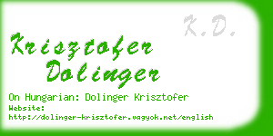 krisztofer dolinger business card